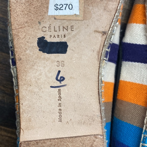 Celine Canvas Striped Espadrilles - Picture 10 of 12